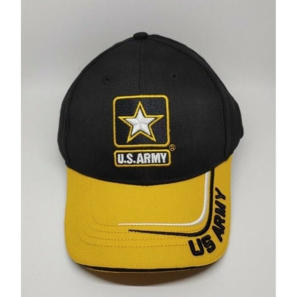 NWOT US Army GoArmy.com Baseball Cap Made In USA Black and Yellow Hat - Picture 1 of 8